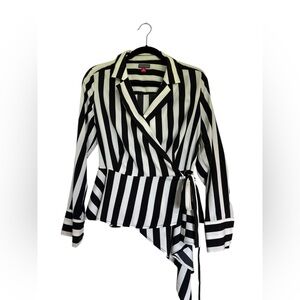 Vince Camuto Monochrome Striped Blouse